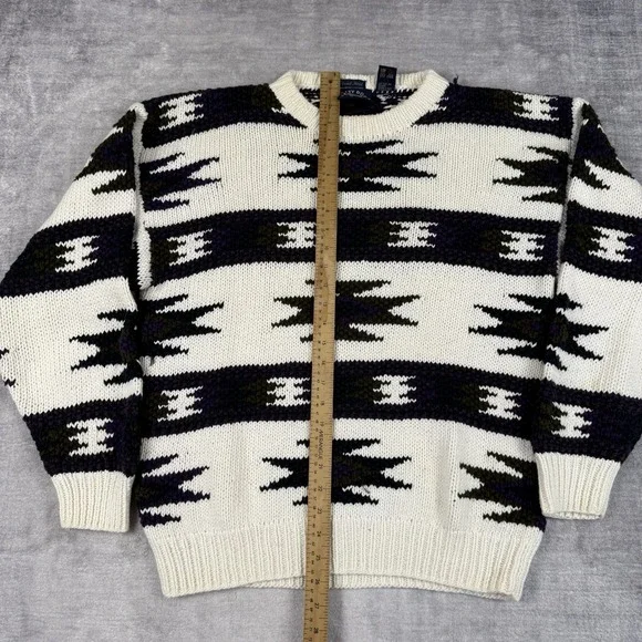 Gant Salty Dog Sweater Mens Medium Vintage 90s Handknit Nordic Aztec Grandpa - Picture 10 of 13